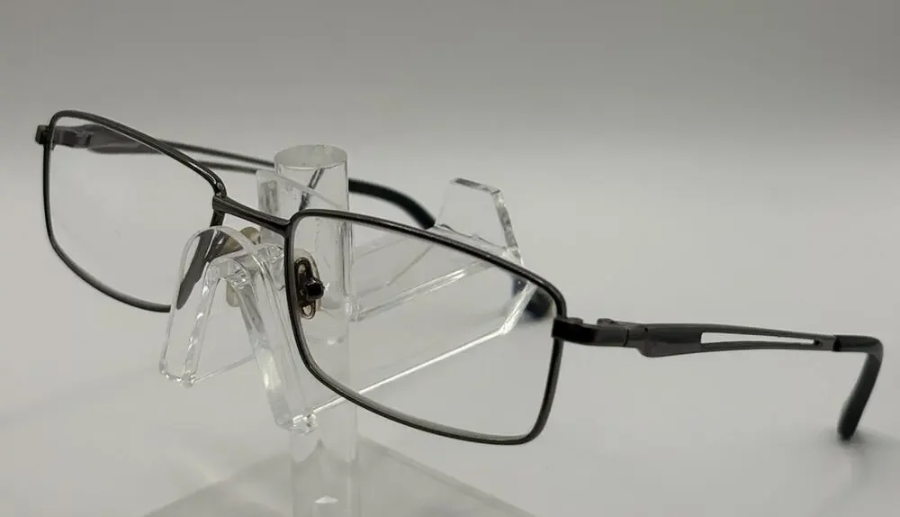 Champion Gray Rectangular Metal Eyeglasses Frames 54-18 Optical Unisex